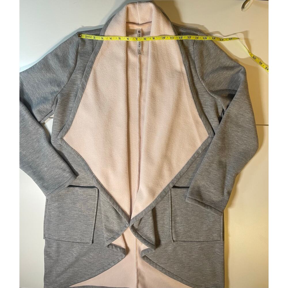 Fabletics Gray Pink Draped Waterfall Cardigan Jac… - image 3